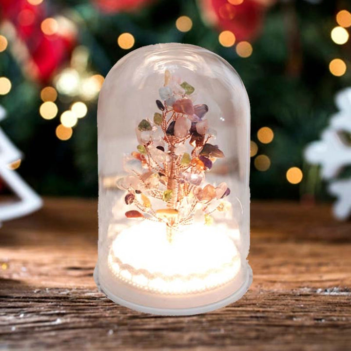Decorazione luminosa notturna in pietra di cristallo per l'albero di Natale Olivenorma 