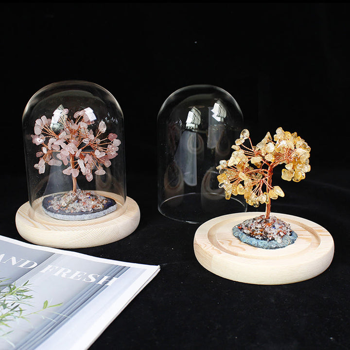 Decorazione in vetro per albero di fiori in pietra frantumata di cristallo naturale Olivenorma 