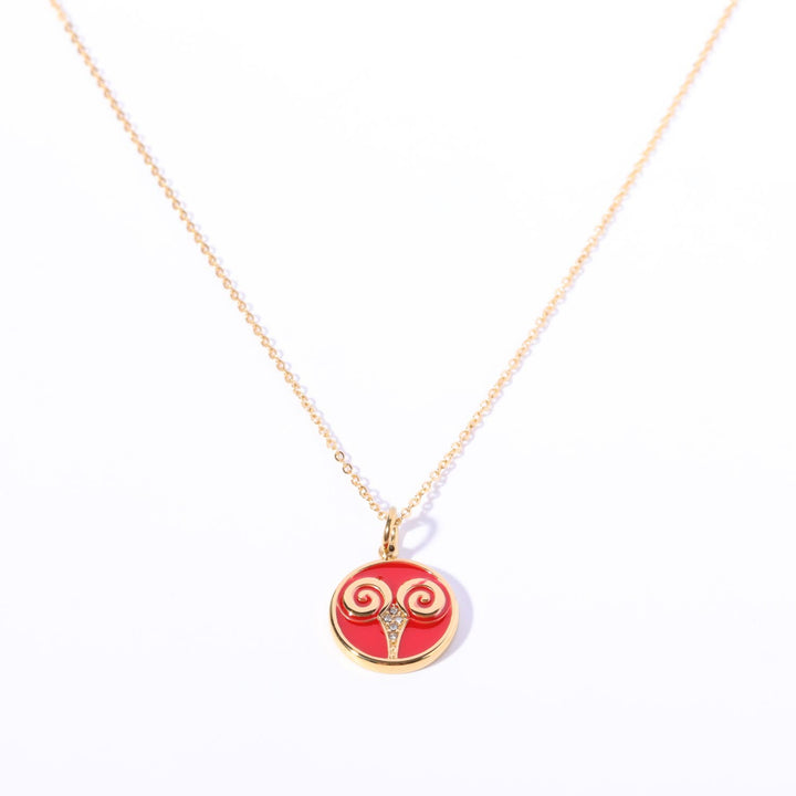 Collana Olivenorma in acciaio inossidabile 18k con zircone bianco e zodiaco vintage