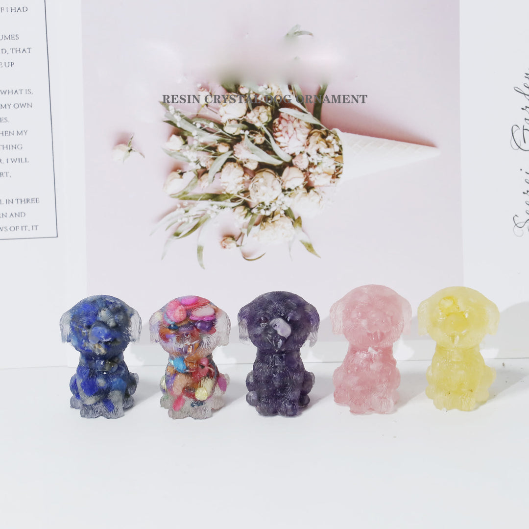 Olivenorma Ghiaia di cristallo naturale Ornamento per cani Decorazione con pietre preziose - image 0