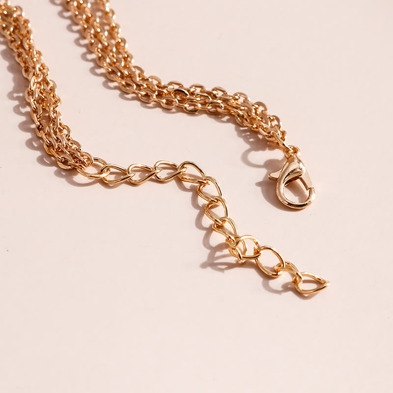 Collana a tre strati con ciondolo a foglia turchese Olivenorma