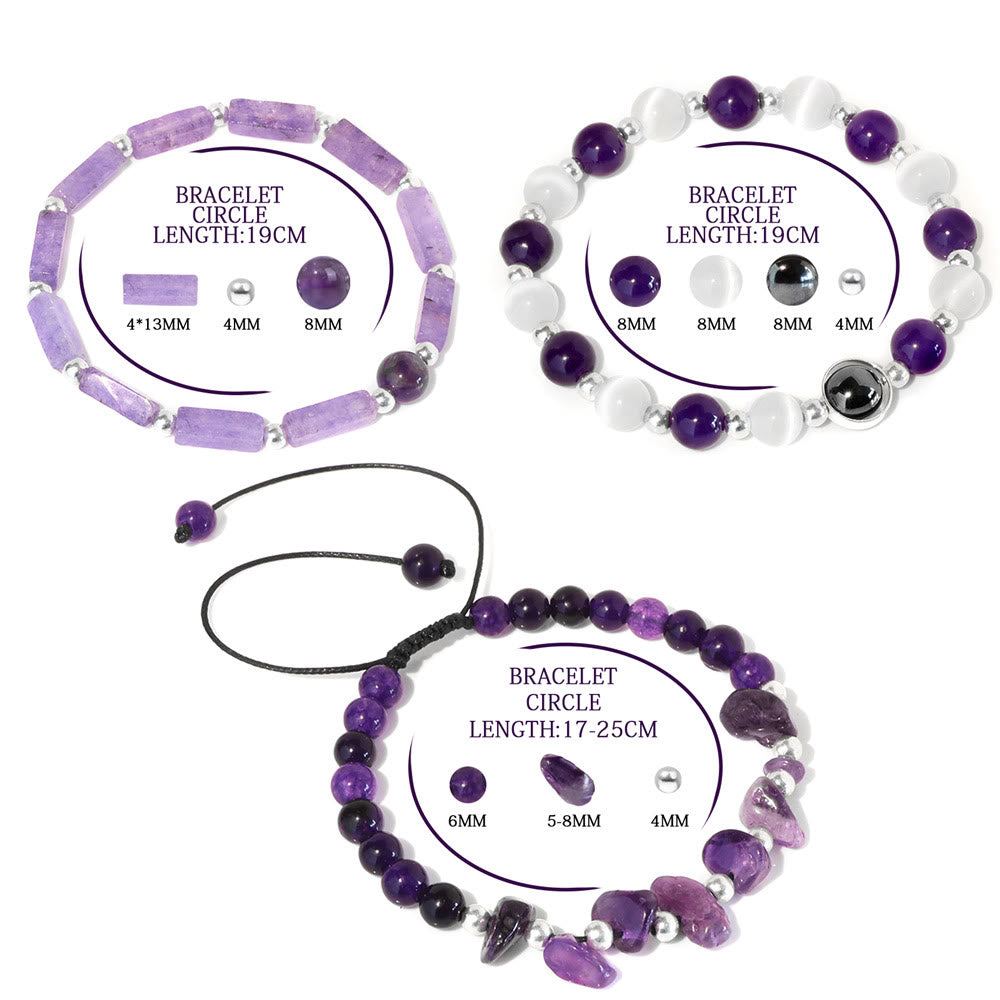 Olivenorma "Healing Wishes" Bracciale in cristallo naturale da 3 pezzi 