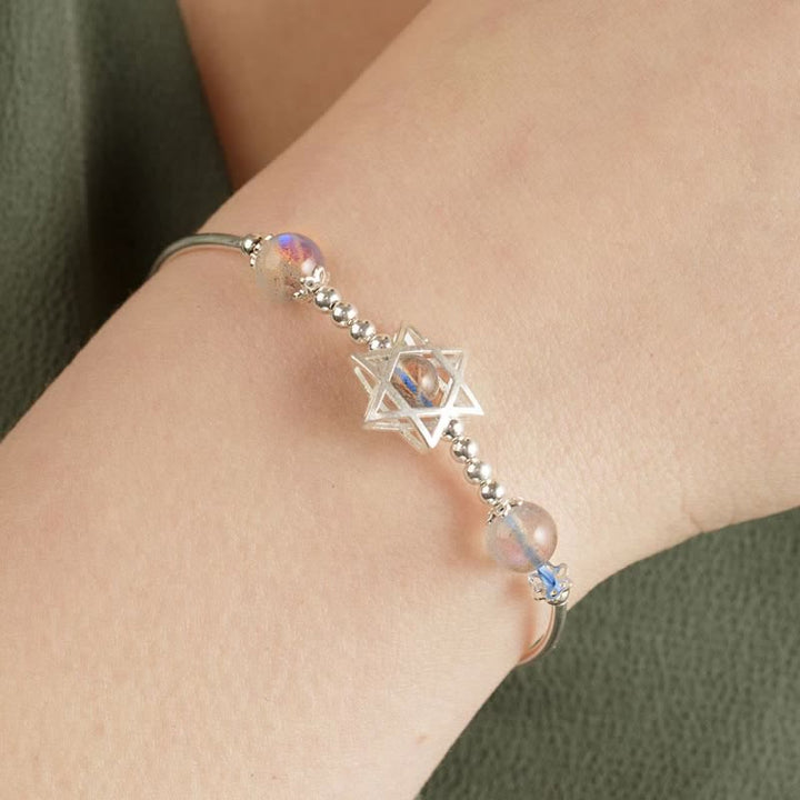 Bracciale Olivenorma Moonstone Esagramma