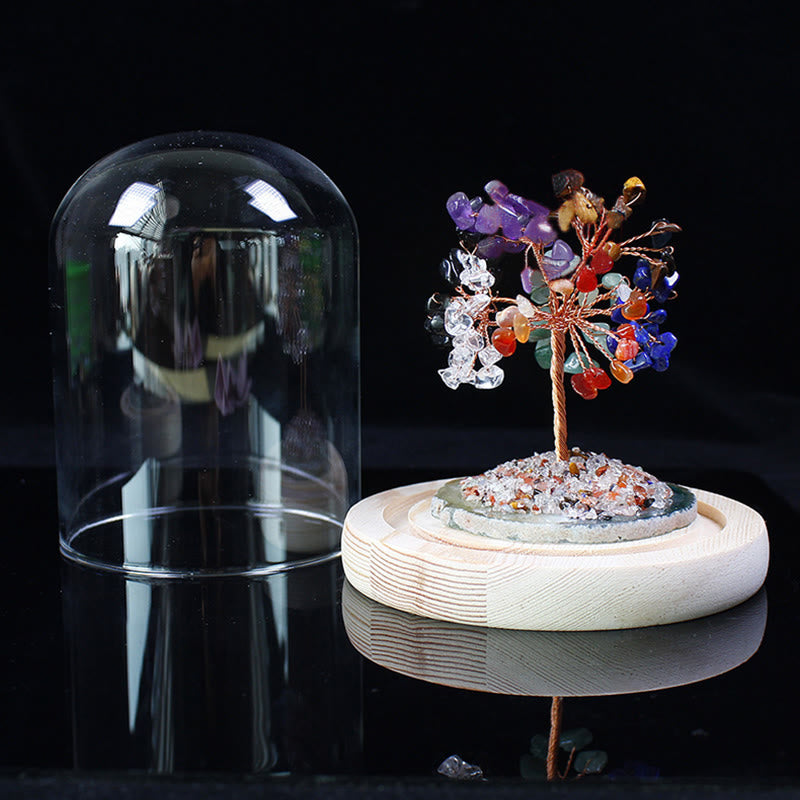 Decorazione in vetro per albero di fiori in pietra frantumata di cristallo naturale Olivenorma 