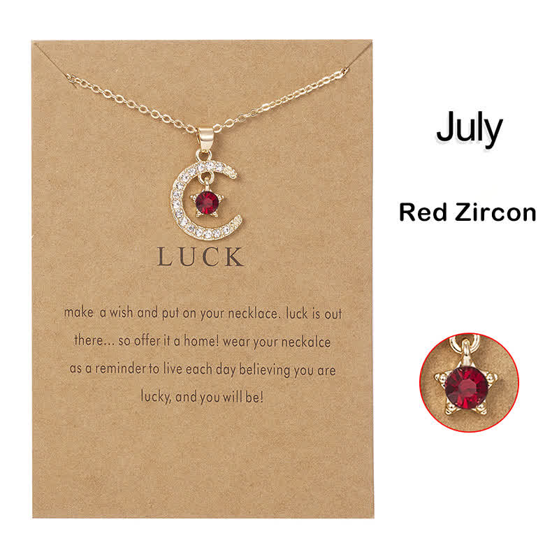 Collana creativa stella pietra portafortuna mese di Olivenorma - Luglio-Zircone Rosso - image 7