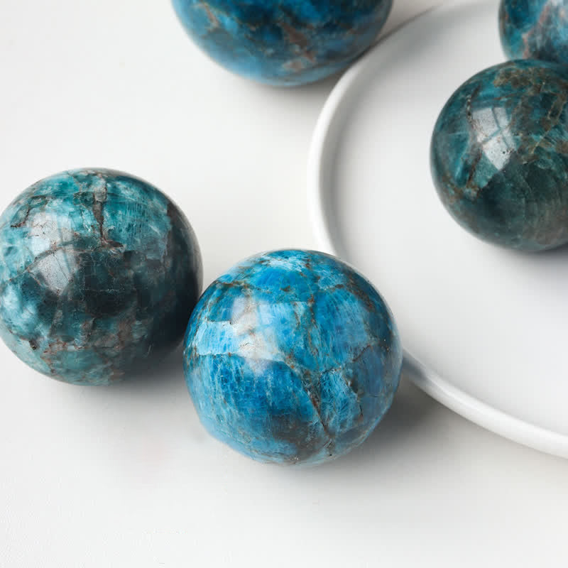 Sfera di cristallo di forza di apatite blu - image 1