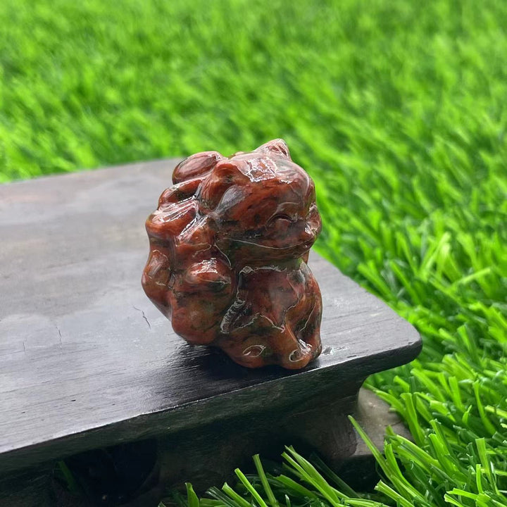 Olivenorma Pietra Naturale 3cm Decorazione in Pietra Preziosa a Forma di Volpe a Nove Code 