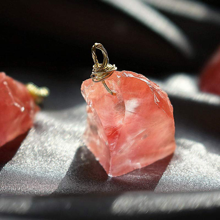 Collana di pietre preziose per la messa a terra e l'equilibrio in quarzo rosso