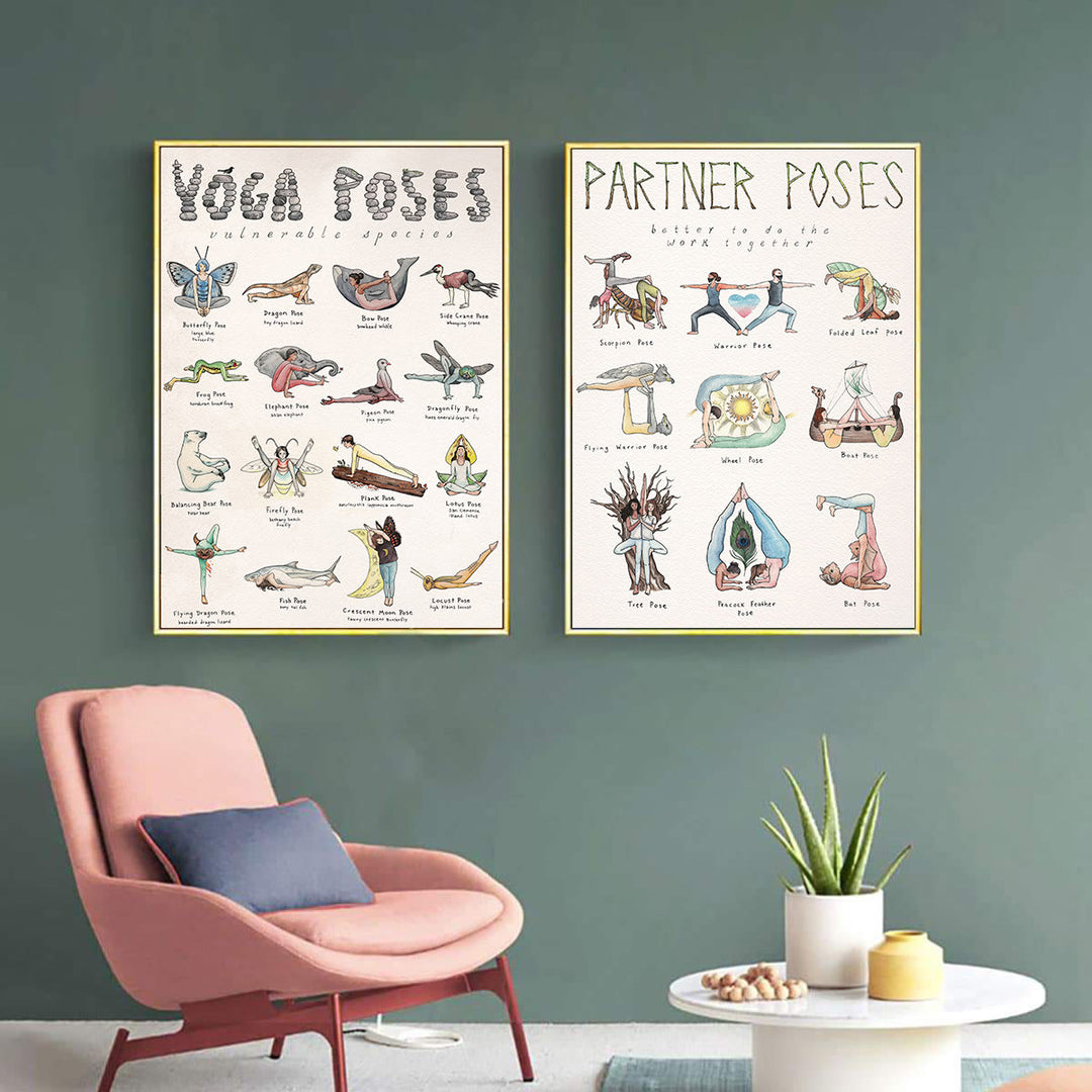 Poster di posa yoga Olivenorma Partner per aprire il cuore 