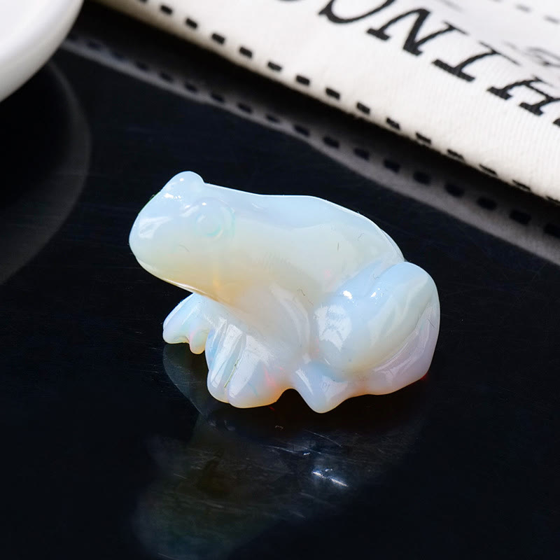 Decorazione della pietra preziosa della rana della pietra preziosa dello spirito sereno Olivenorma - Opalite - Con carta - image 7