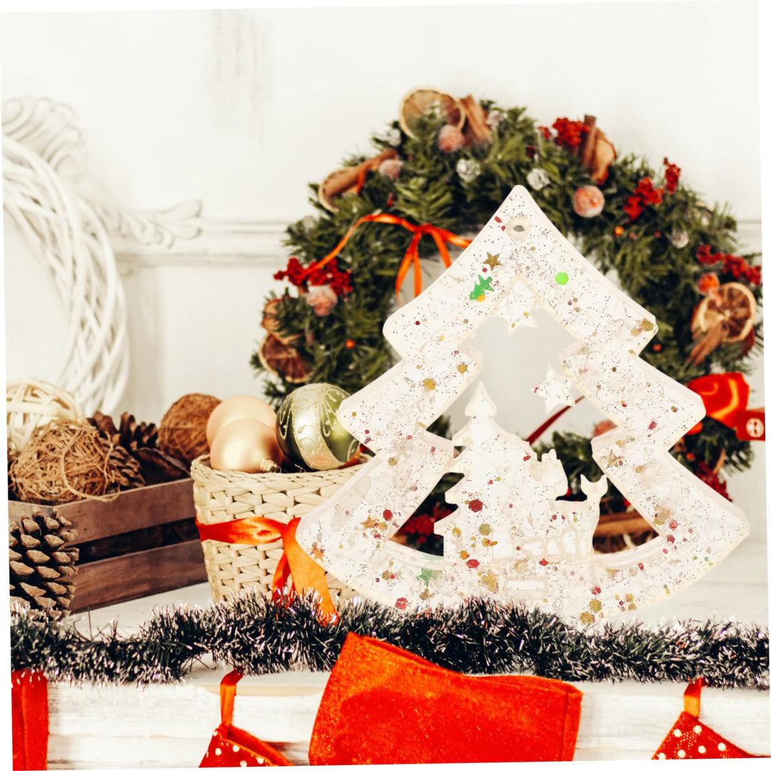 Decorazione per albero di Natale in resina di ghiaia di cristallo naturale Olivenorma 