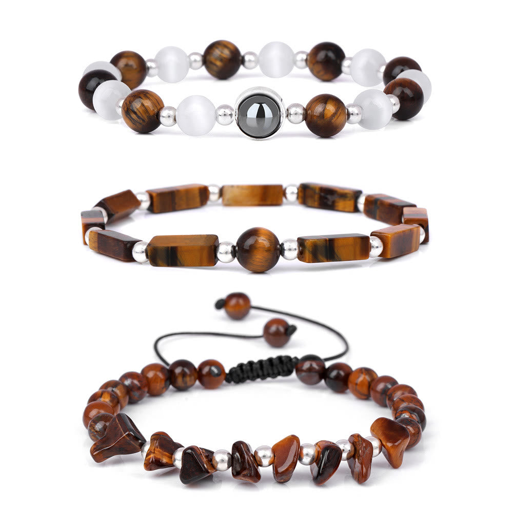 Olivenorma "Healing Wishes" Bracciale in cristallo naturale da 3 pezzi 