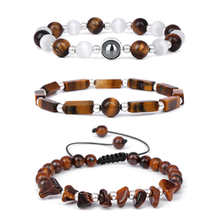 Olivenorma "Healing Wishes" Bracciale in cristallo naturale da 3 pezzi 