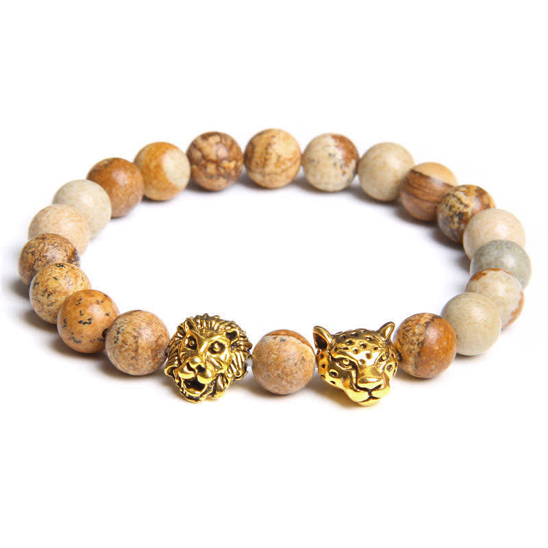 Braccialetto Olivenorma Tiger Eye Lion Panther Beads